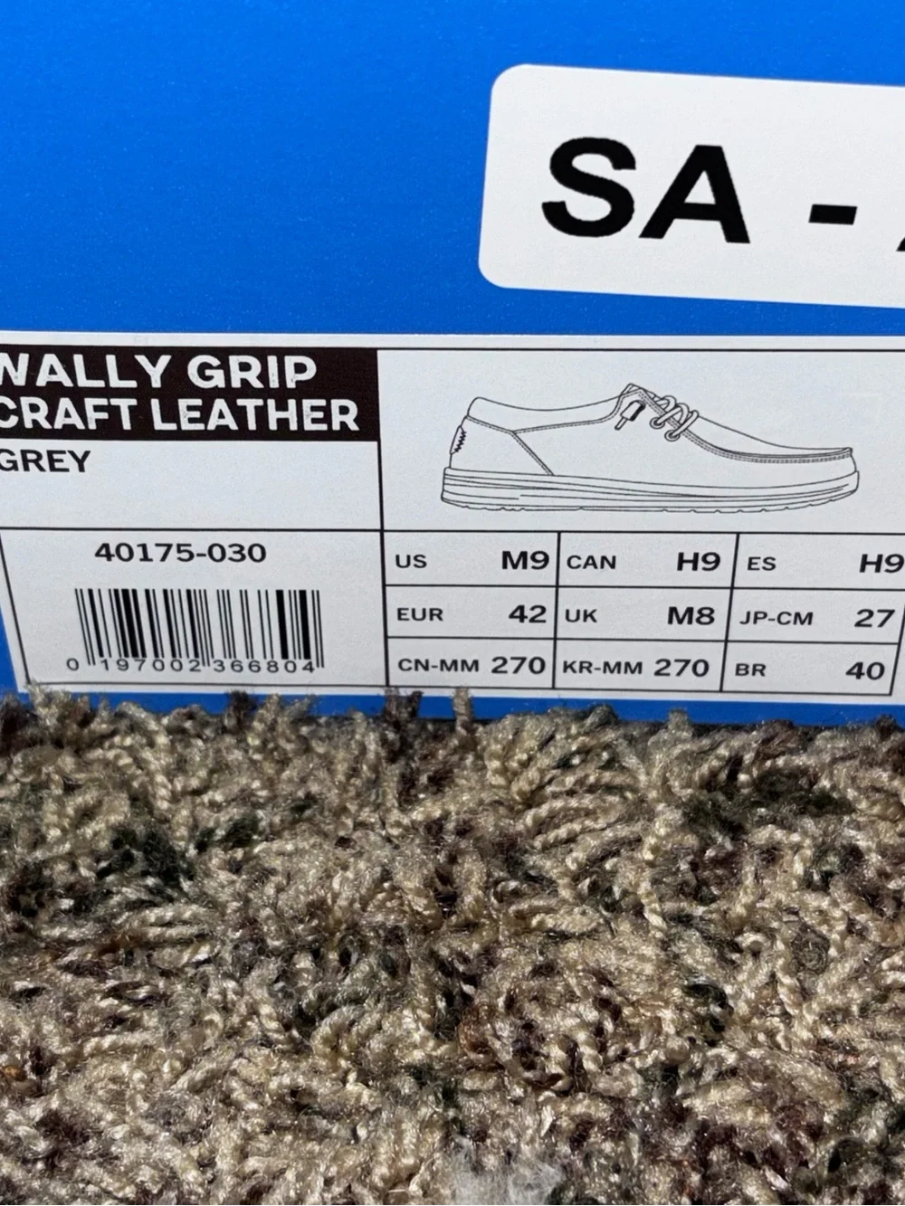 Hey Dude Wally Grip Craft Leather Mens Shoes Size 9 Slip On Loafers New